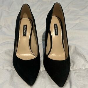 Black suede stiletto shoes - size 7.5